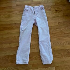 Rolla’s Original High Rise Straight Cord Jeans light pink